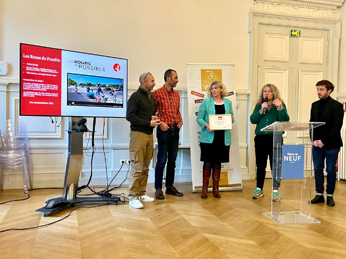 remise du prix Talents du vélo 2022 le 13 décembre 2022, à la mairie de Paris IX